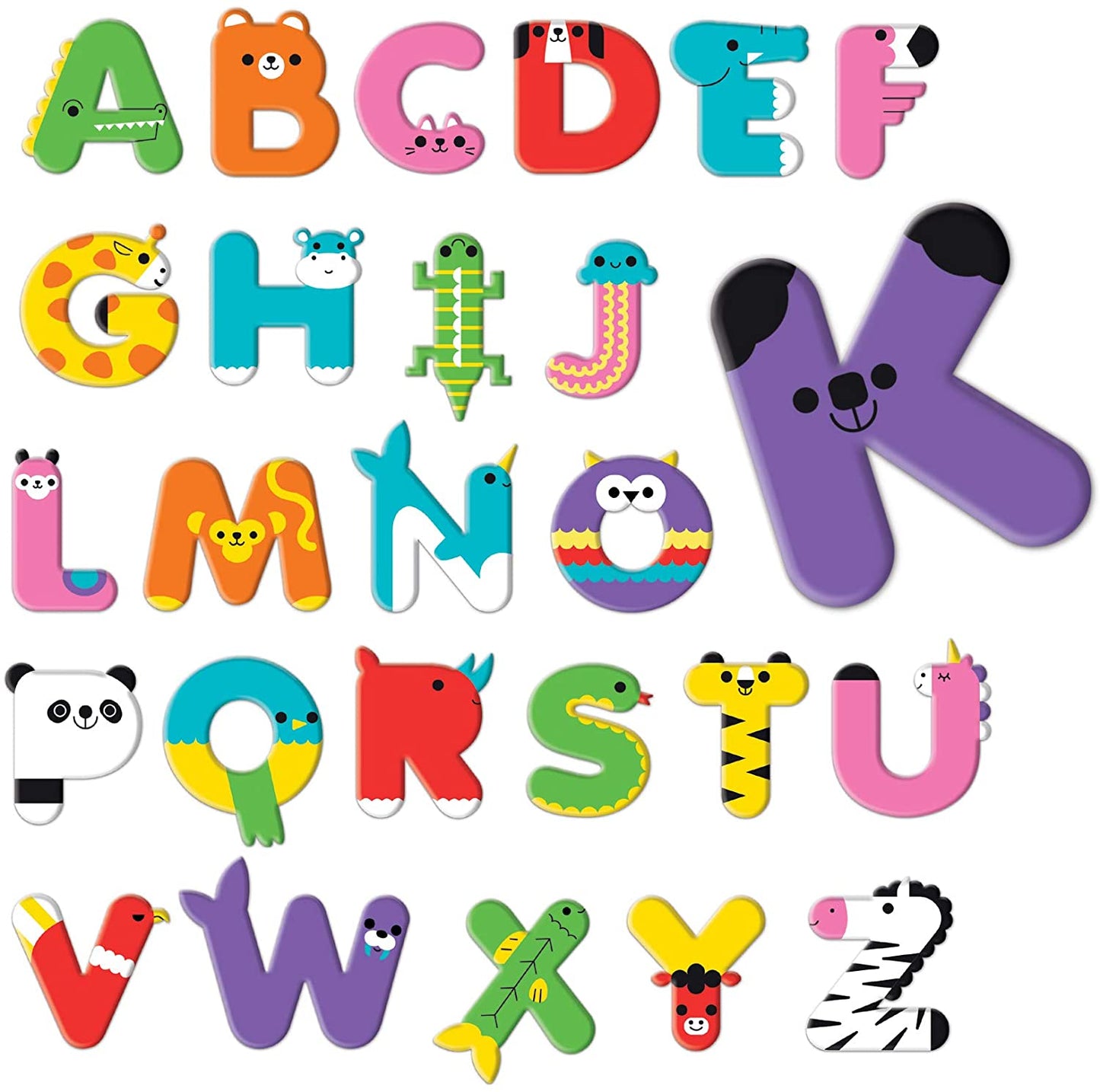 Animal ABC Stickable Bath Shapes