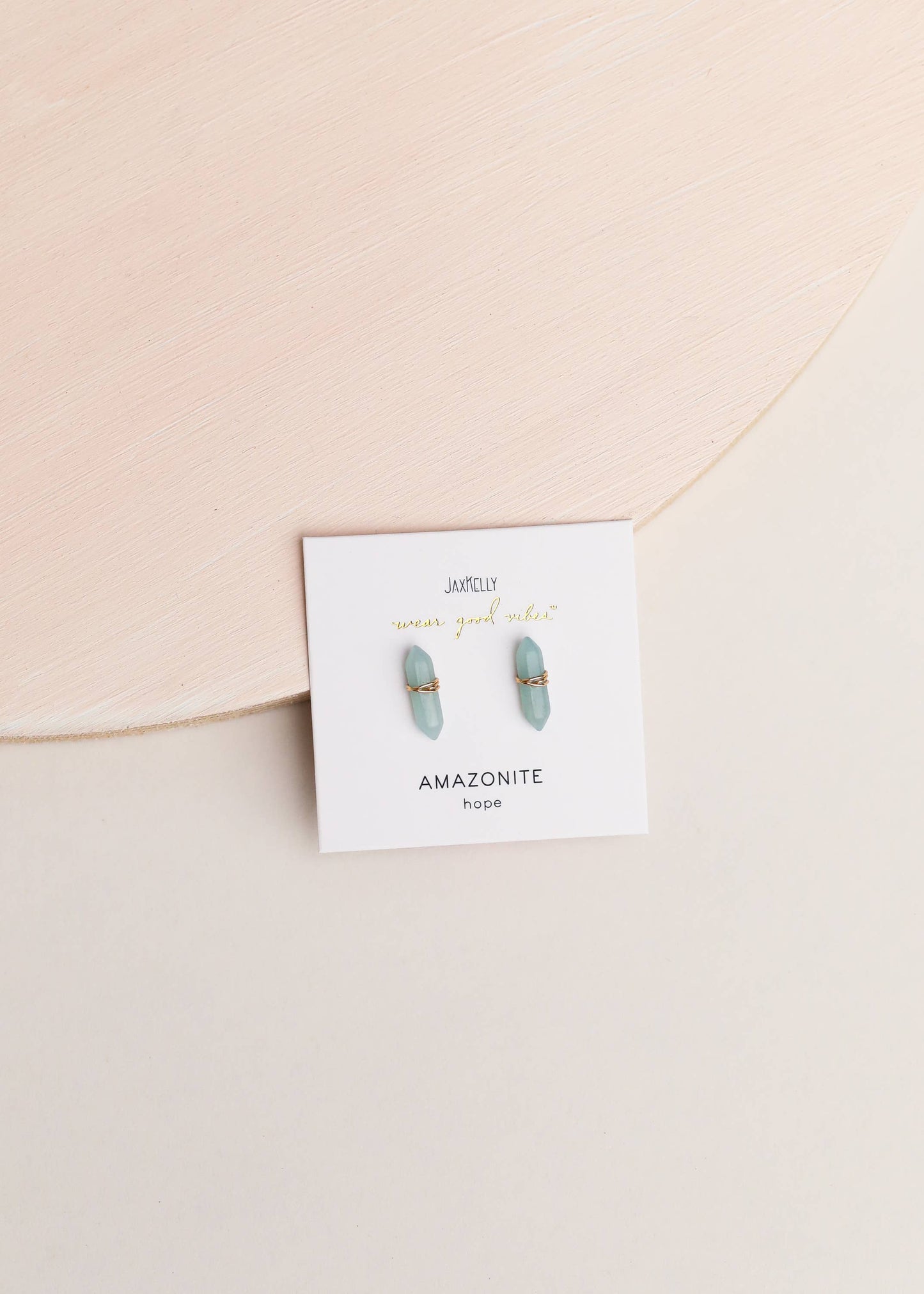 Amazonite Mineral Point Stud Earrings