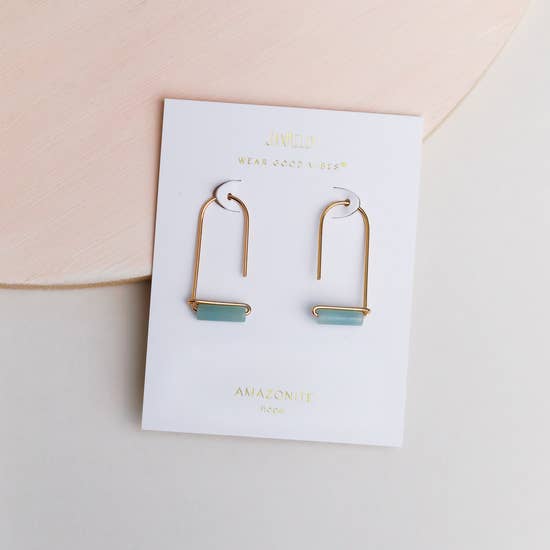 Amazonite Gem Drop Earrings