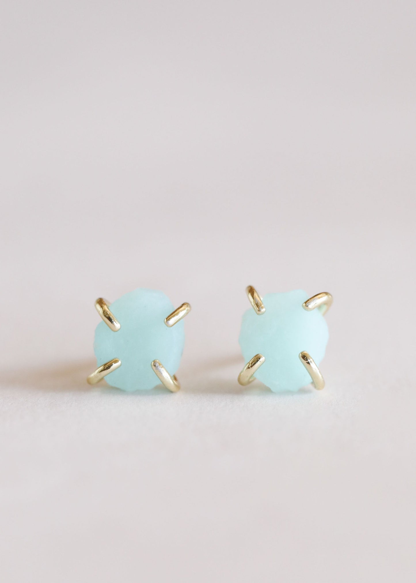 Amazonite Prong Stud Earrings