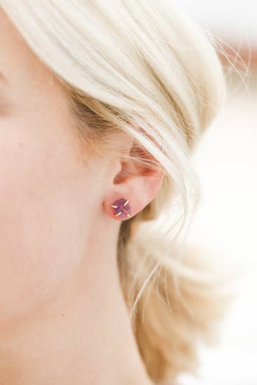 Amethyst Prong Stud Earrings