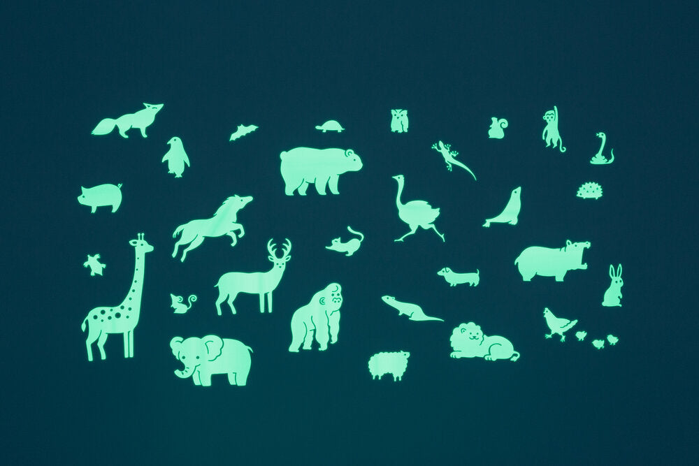 Animals Glow in the Dark Sticker Set