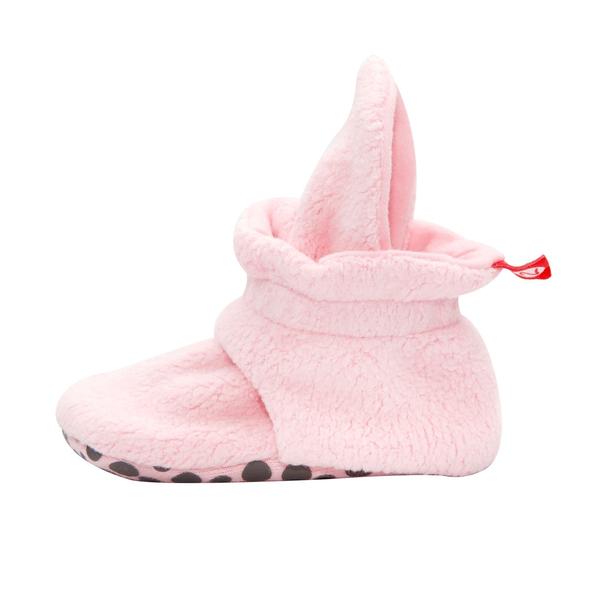 Light Pink Cozie Fleece Gripper Bootie