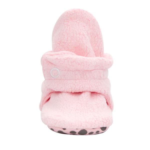 Light Pink Cozie Fleece Gripper Bootie