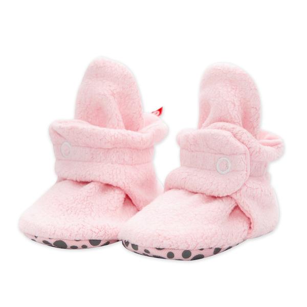 Light Pink Cozie Fleece Gripper Bootie