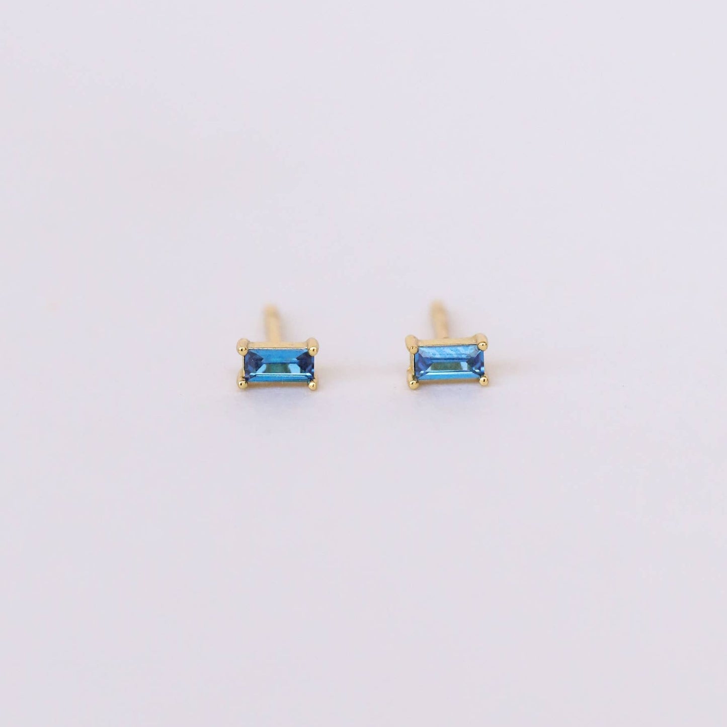 Sapphire Baguette Stud Earrings - Ali's Wagon