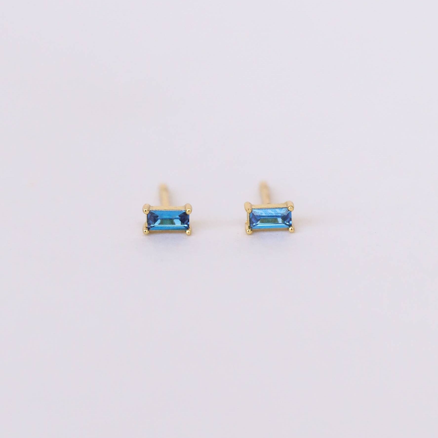 Sapphire Baguette Stud Earrings - Ali's Wagon