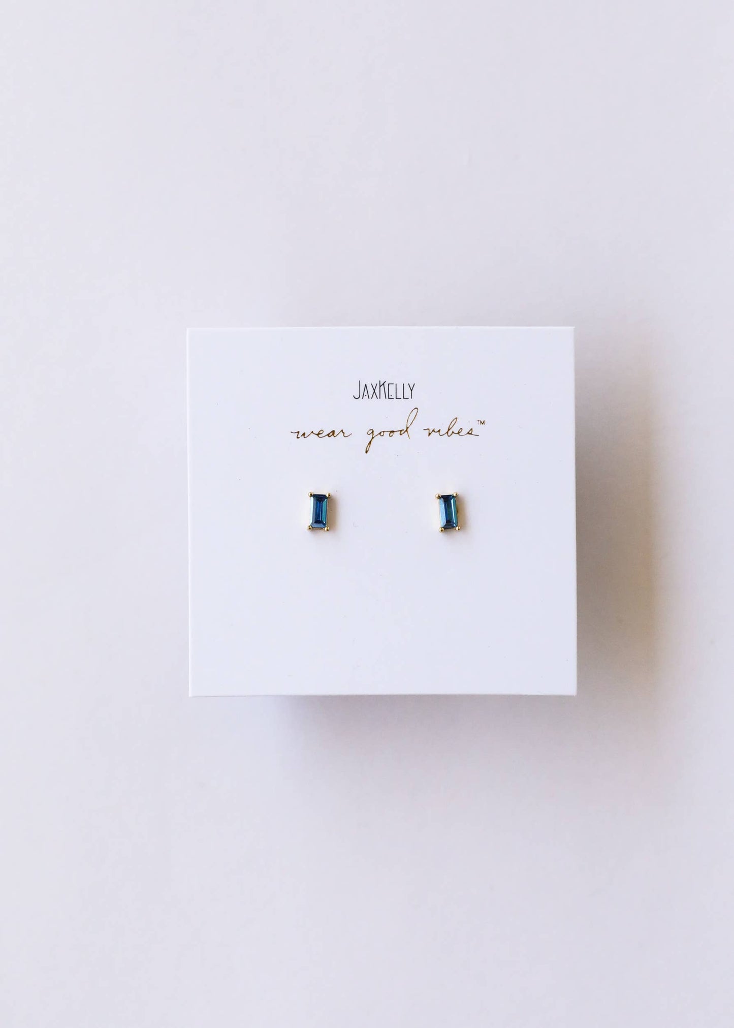 Sapphire Baguette Stud Earrings - Ali's Wagon