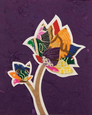Batik Flower Blank Card