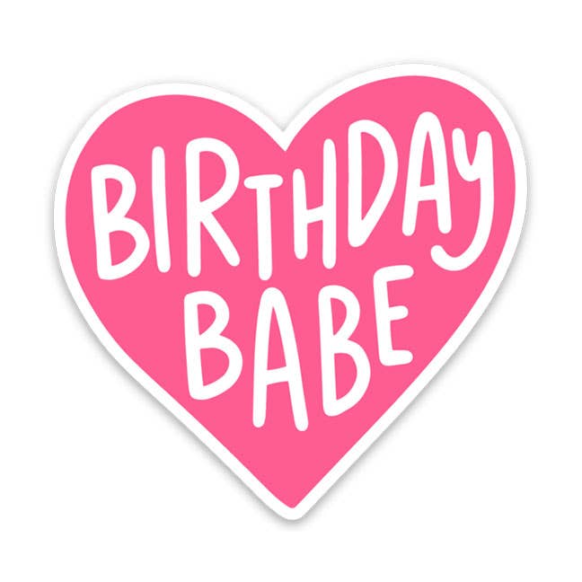 Birthday Babe Heart Sticker