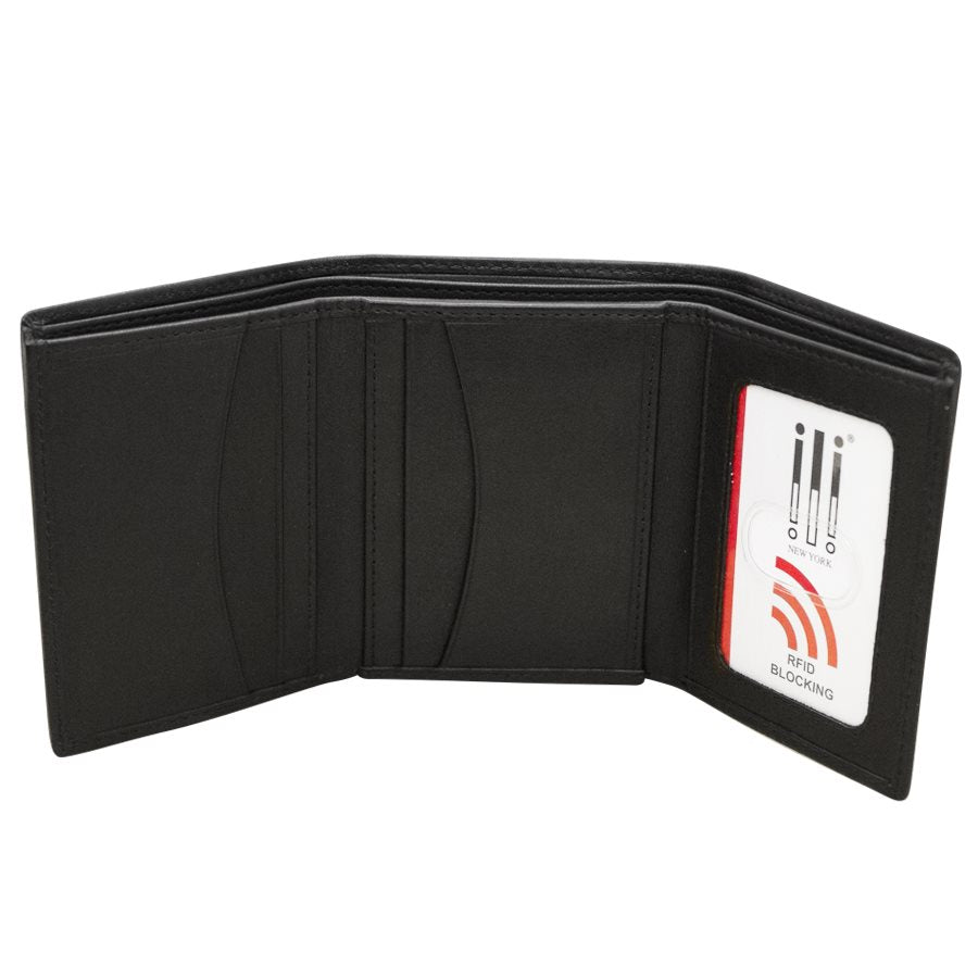 Black Trifold Leather Wallet