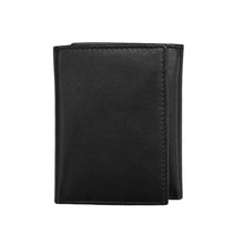 Load image into Gallery viewer, Black Trifold Leather Wallet