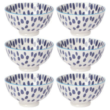 Load image into Gallery viewer, Blue Spots Stamped Bowl