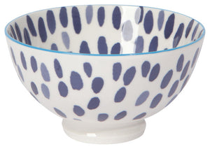 Blue Spots Stamped Bowl