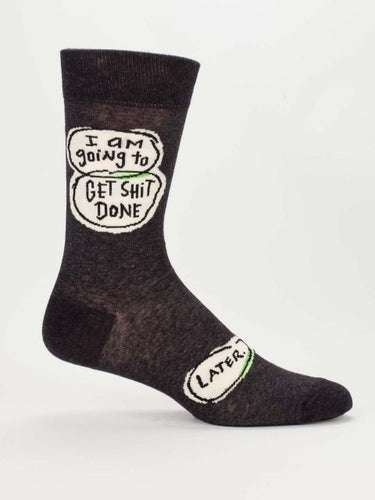 I'm Going to Get Shit Done ... Later Crew Socks by Blue Q at local Fairmount shop Ali's Wagon in Philadelphia, Pennsylvania