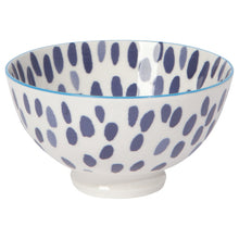 Load image into Gallery viewer, Blue Spots Stamped Bowl