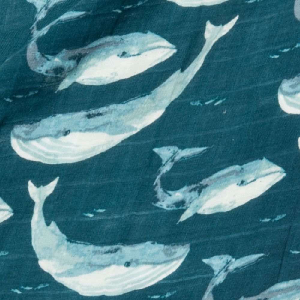 Blue Whale Bamboo Burp Cloths