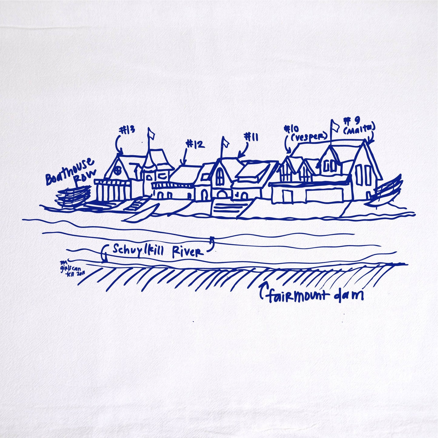 Boathouse Row Tea Towel - Ali's Wagon