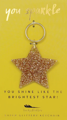 Shine Bright Star Glitter Keychain