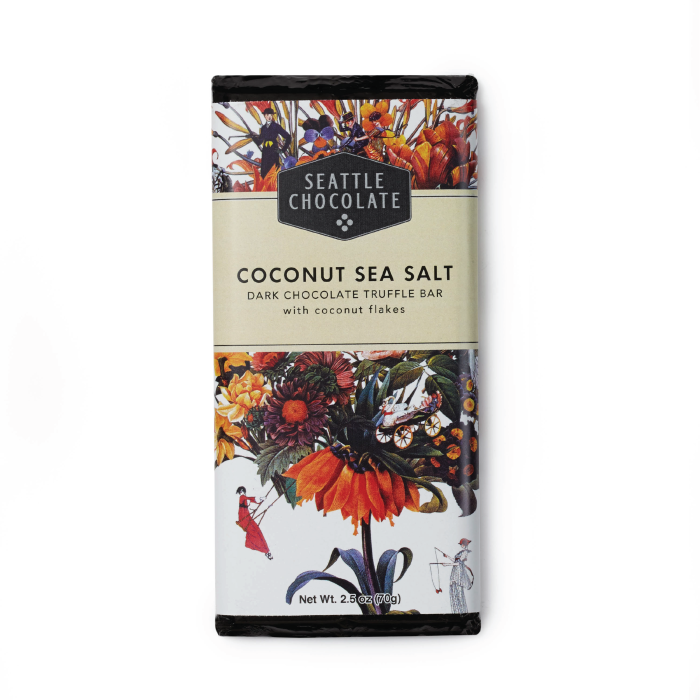 Coconut Sea Salt Dark Chocolate Truffle Bar