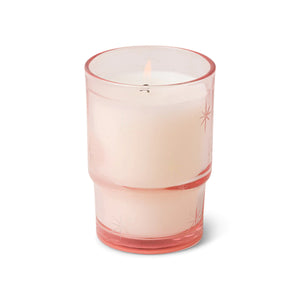 Cranberry Rosé Etched Glass Candle