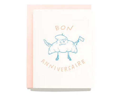 Bon Anniversaire Croissant Birthday Card