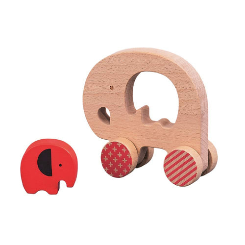 Elephant Wooden Push Along Toy