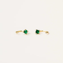 Load image into Gallery viewer, Emerald Huggie Earrings