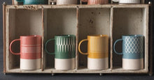 Load image into Gallery viewer, Ochre Lines &amp; Dots Etched Mug