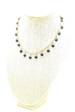 Load image into Gallery viewer, Navy Enamel Fringe Choker Necklace