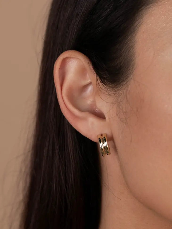 Golden Bold Mini Hoop Earrings