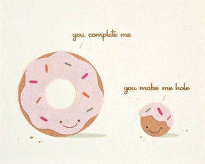 You Complete Me Donut Card Card by Good Paper at local Fairmount shop Ali's Wagon in Philadelphia, Pennsylvania