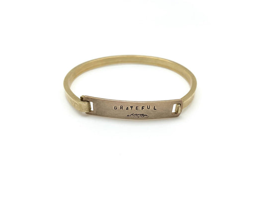 Grateful Hand Stamped Cuff