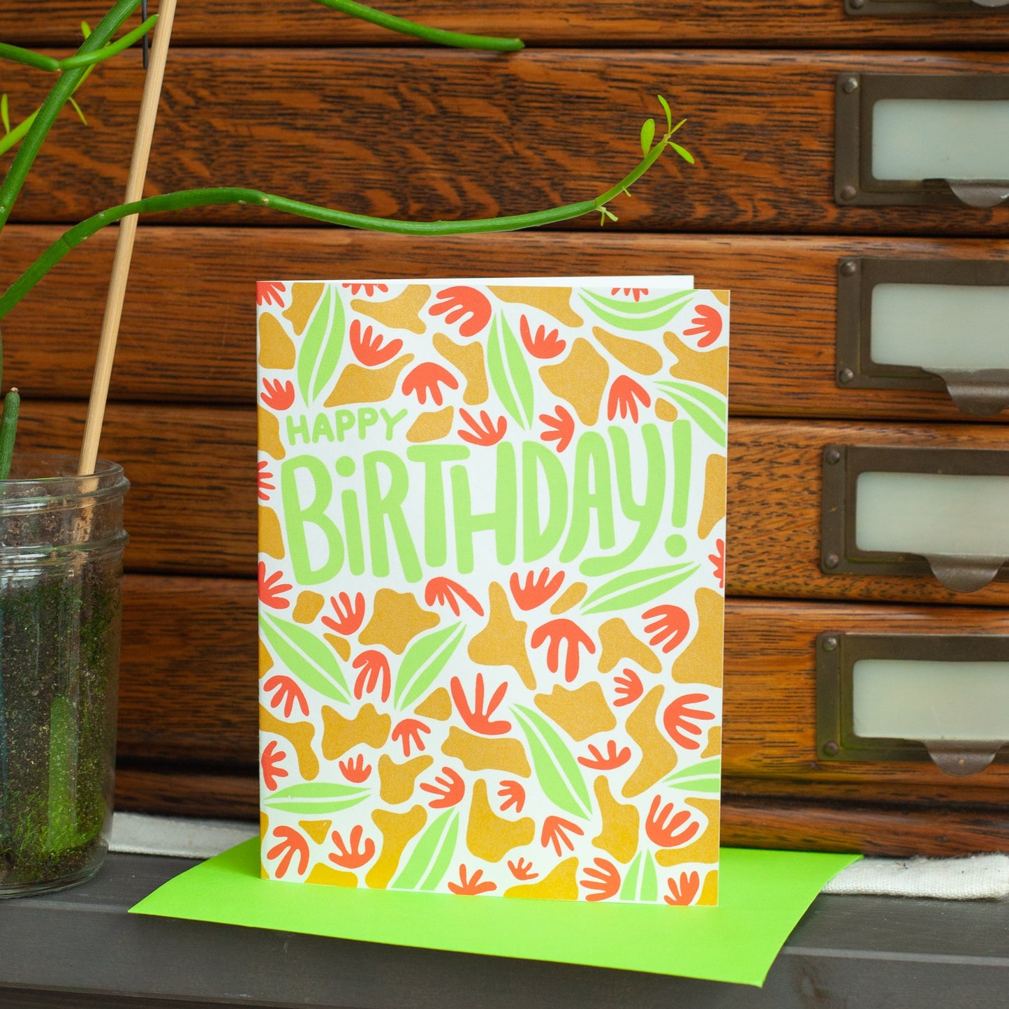 Mod Tropical Happy Birthday Card