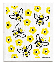 Load image into Gallery viewer, Bees Swedish Dish Cloth &amp; Tea Towel Bundle