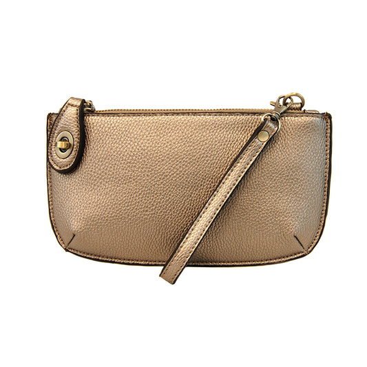 Metallic Light Bronze Mini Crossbody & Wristlet