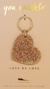 Lots of Love Heart Glitter Keychain