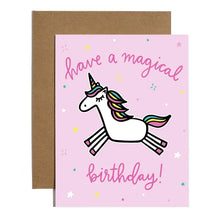 Load image into Gallery viewer, Have a Magical Birthday! Card with Unicorn Sticker