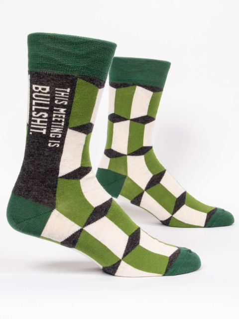 Meeting Is Bullshit Crew Socks - Ali's Wagon