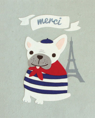 Merci, French Bulldog Thank You Card