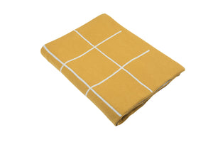 Mustard Grid Throw Blanket