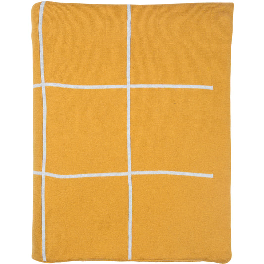 Mustard Grid Throw Blanket