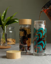 Load image into Gallery viewer, Teal Echo Glass Infuser Bottle