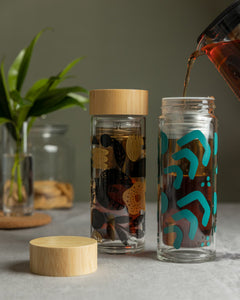 Teal Echo Glass Infuser Bottle