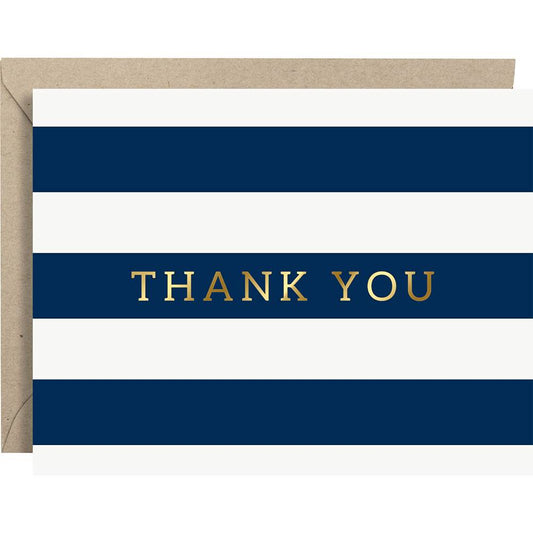 Navy Stripe Thank You Card