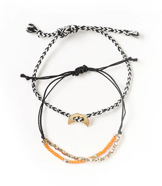 Crescent Moon Nitara Beaded Thread Bracelets