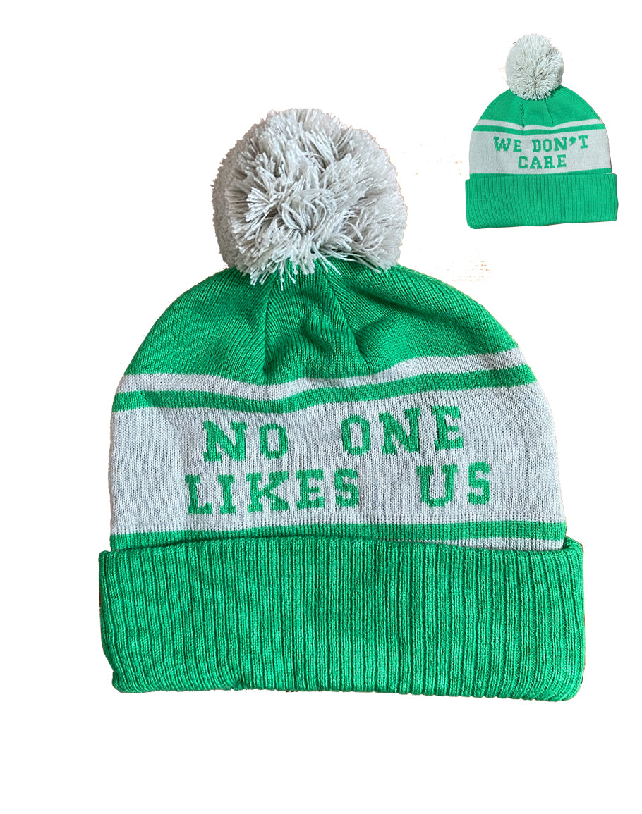 No One Likes Us Pom Beanie-Grey