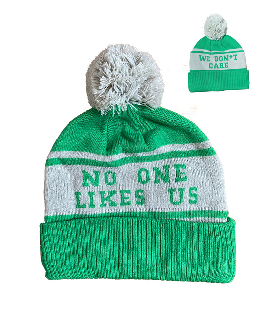 No One Likes Us Pom Beanie-Grey