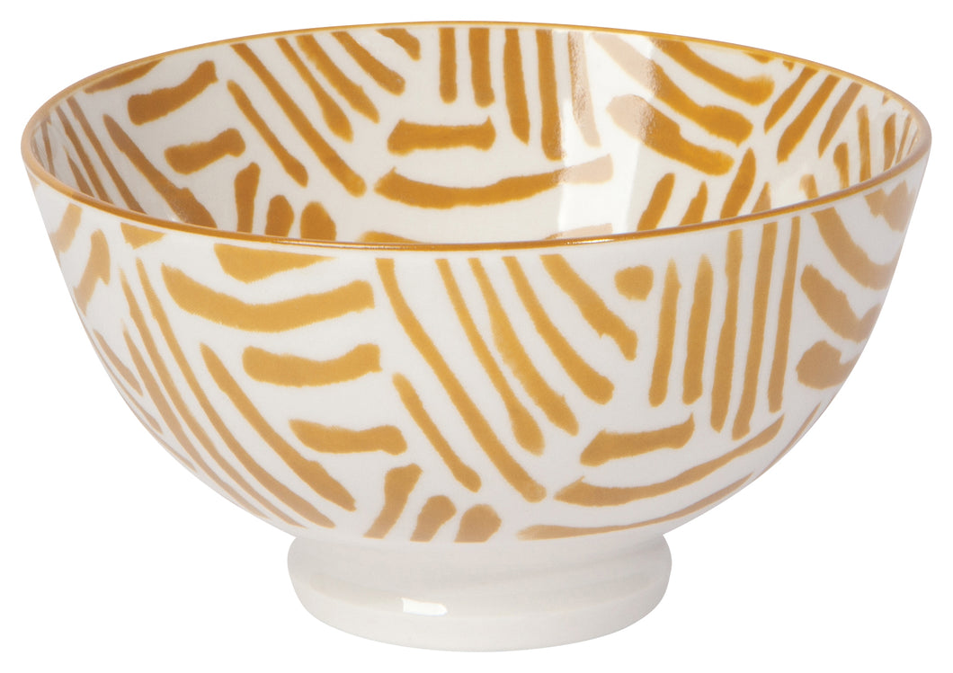 Ochre Lines Stamped Bowl