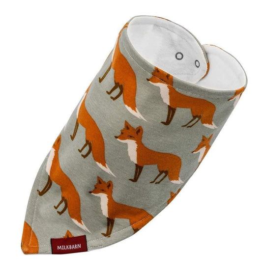 Orange Fox Organic Kerchief Bib